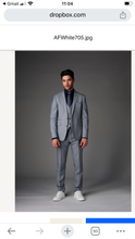 Load image into Gallery viewer, White Label Grey check 3 pce Suit
