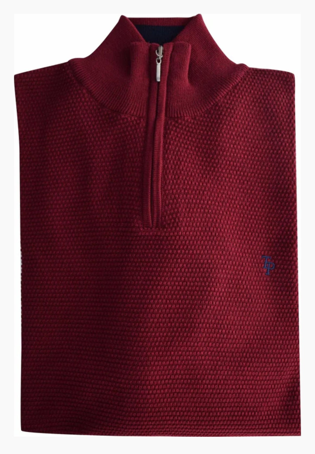 Tom Penn Waffle Half Zip Knit