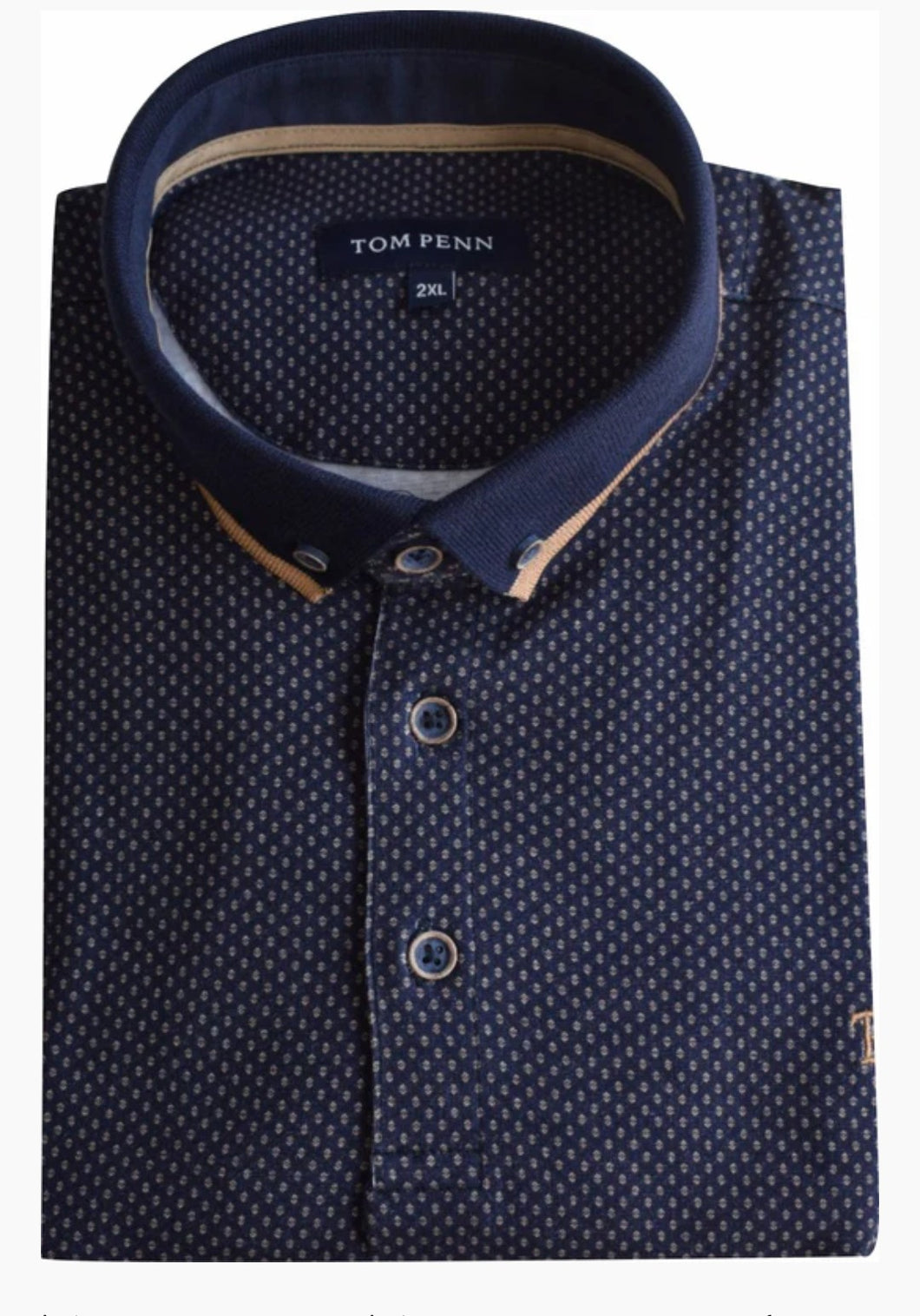 Tom Penn Printed Stretch Polo